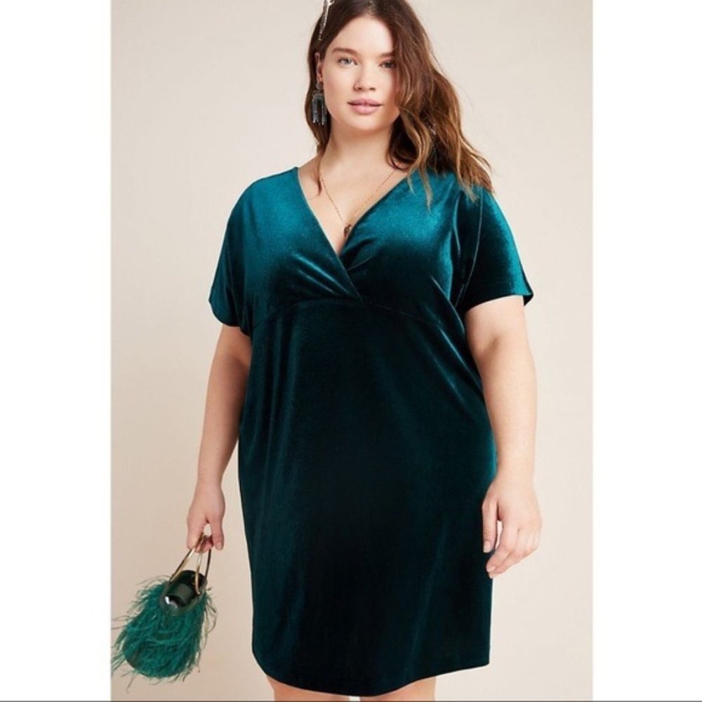 Anthropologie Nancy Velvet Tunic Dress Size 1X